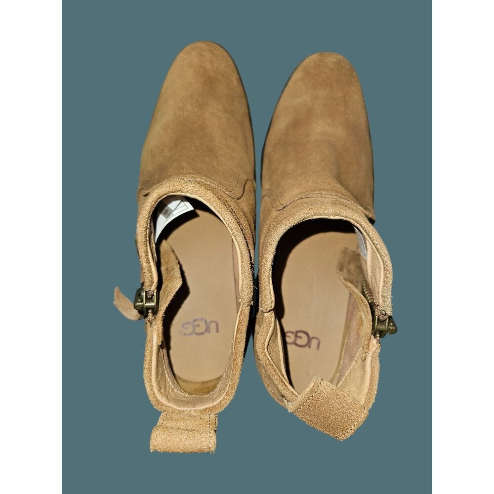 Ugg Upper Suede Side Zip Aureo Ankle Booties Women Size 6.5 - Picture 9 of 10